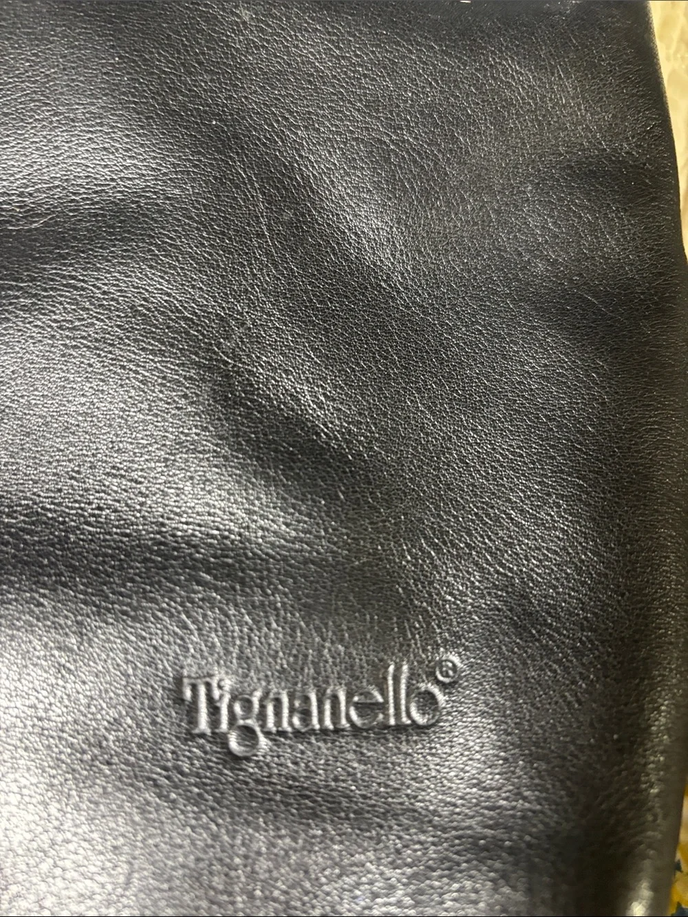 Tignanello Black Leather Crossbody Messenger Bag